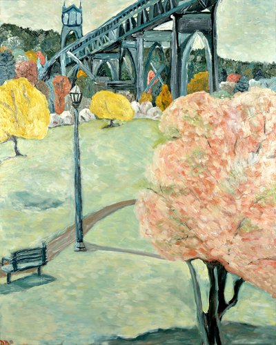 Cathedral Park, 2019 (akryl på duk) av Deborah Eve Alastra