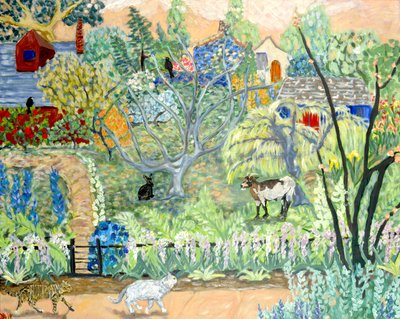Dream House, 2019 akryl på duk av Deborah Eve Alastra