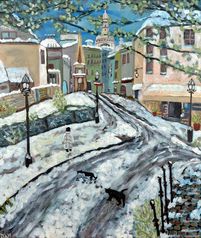 Early Snow, 2020 (akryl på duk) av Deborah Eve Alastra