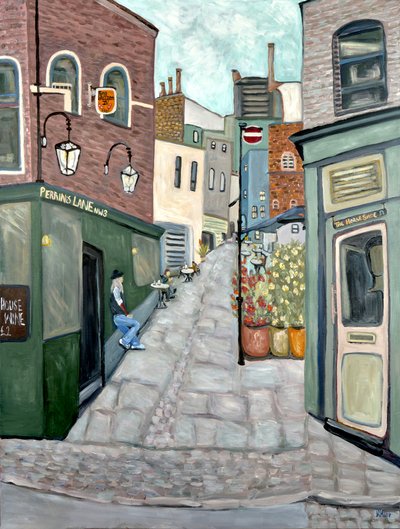 Haunted Pub Hampstead, 2018 (akryl på duk) av Deborah Eve Alastra