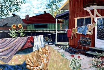In This House, 2022 (akryl på duk) av Deborah Eve Alastra