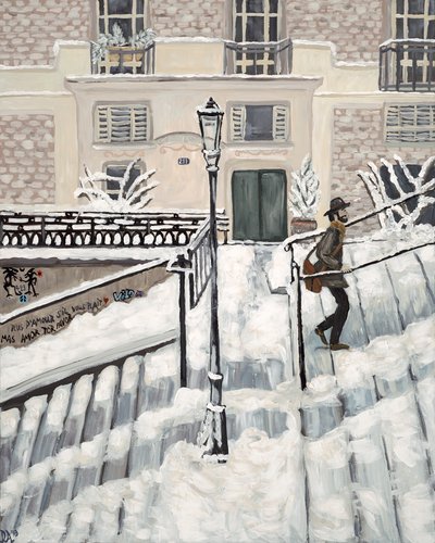Montmartre Snow, 2017 (akryl på duk) av Deborah Eve Alastra