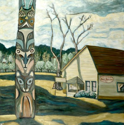 Oaks Totem, 2019 (akryl på duk) av Deborah Eve Alastra