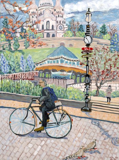 Sacre Coeur View, 2019 (akryl på duk) av Deborah Eve Alastra