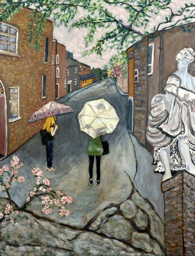 The Watcher, 2020 (akryl på duk) av Deborah Eve Alastra