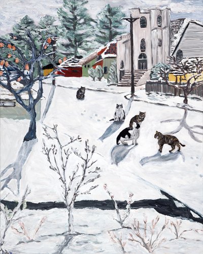 Winter, 2018 (akryl på duk) av Deborah Eve Alastra