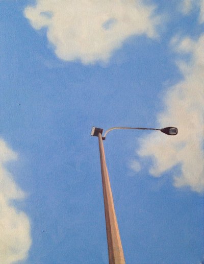 Brooklyn Street Lamp, 2012 (olja på duk) av Deborah Stevenson