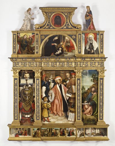 Polyptyk av Sant Ivo, ca 1520 (tempera ombord, antik ram) av Defendente Ferrari