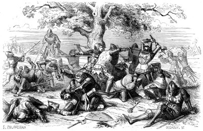 Trettio franska riddare slåss mot engelsmännen, Bretagne, Frankrike, 1351 1882-1884 av Deghouy