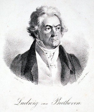 Ludwig van Beethoven (1770-1827) 1824 (litho) av Deker Deker