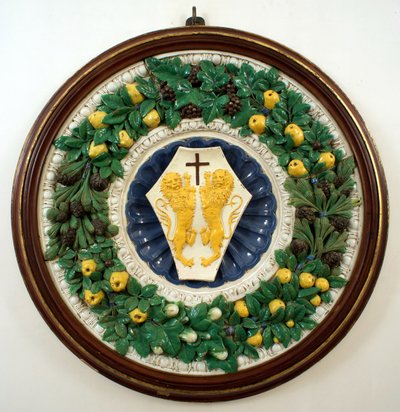 Vapensköld för familjen Lotteringhi della Stufa av Della Robbia (workshop of)