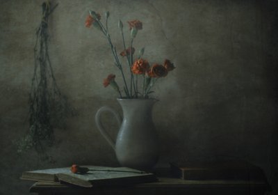 Stilleben med en stilla nejlika av Delphine Devos