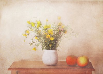 Stilleben med gula blommor av Delphine Devos