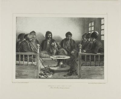 Armenier och tartarer på ett kafé av Denis Auguste Marie Raffet