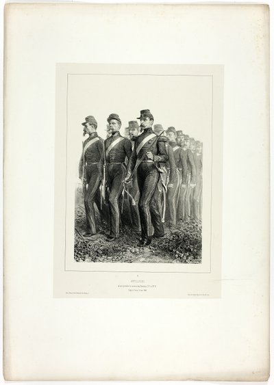 Artillerimän, från Souvenirs of Italy: Rome Expedition av Denis Auguste Marie Raffet