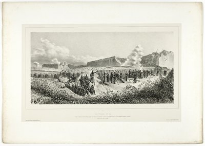 Batteri nr.14, från Souvenirs of Italy: Rome Expedition av Denis Auguste Marie Raffet