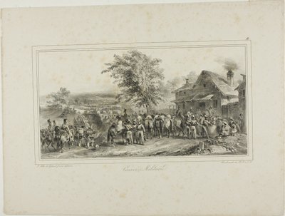Militärkonvoj av Denis Auguste Marie Raffet