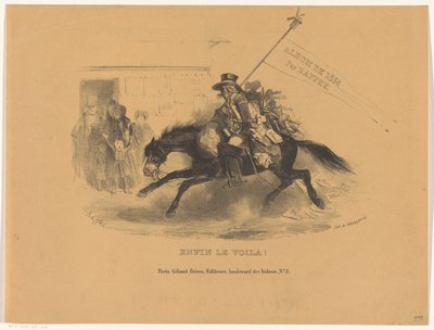Postillion till häst Äntligen le voila! (titel på objekt) Album de 1836 (serietitel på objekt) av Denis Auguste Marie Raffet