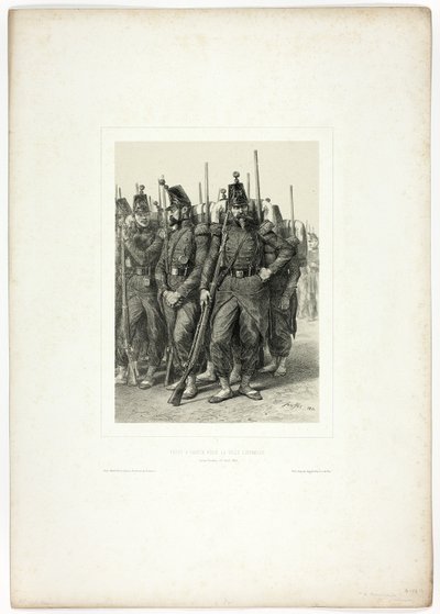 Redo att åka till den eviga staden, från Souvenirs d’Italie: Expédition de Rome av Denis Auguste Marie Raffet