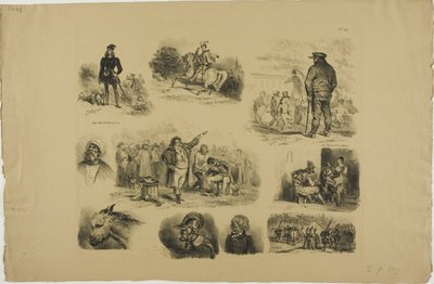 Blad med skisser av Denis Auguste Marie Raffet