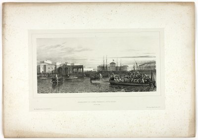 Den franska armén landar vid Civita-Vecchia, 25 april 1849, från Souvenirs of Italy: Expedition to Rome av Denis Auguste Marie Raffet