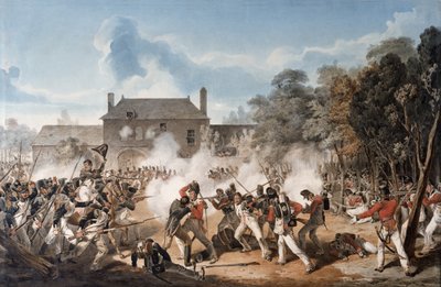 Flankkompaniets försvar av Chateau de Hougoumont, Coldstream Guards 1815, 1815 av Denis Dighton