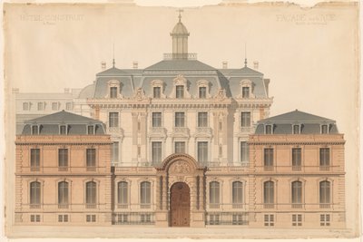 Presentation Ritning av Hôtel de Camondo av Denis Louis Destors
