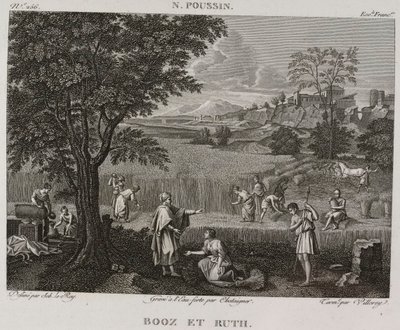 Denis-Sébastien Leroy, Antoine-Claude-François Villerey och Chataigner - Booz och Ruth, efter Nicolas Poussin - 1802-1815 av Denis Sebastien Leroy