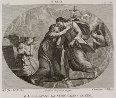 Denis-Sébastien Leroy, Antoine-Claude-François Villerey et Lerouge - Jesus Kristus tar emot Jungfru Maria i himlen, efter Jacques Stella - 1802-1815 av Denis Sebastien Leroy