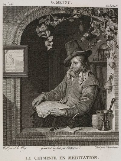 Denis-Sébastien Leroy, Chataigner och Dambrun - Kemisten i meditation, efter Gabriel Metsu - 1802-1815 av Denis Sebastien Leroy