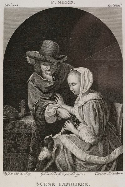 Denis-Sébastien Leroy, Lerouge och Dambrun - Familjär scen, efter Frans van Mieris d.ä. - 1802-1815 av Denis Sebastien Leroy