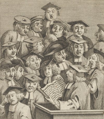 Forskare vid en föreläsning, ca. 1800. av Dent