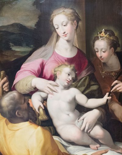 St Catherines mystiska äktenskap av Denys Calvaert or Calvart