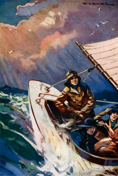De gick mot vargen (färglitografi) av Derek Charles Eyles