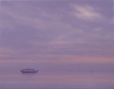 Fiskebåt på Vembanad Lake, Kerala av Derek Hare