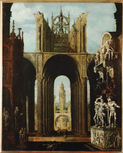 Imaginary Architecture (olja på duk) av Desiderio Monsu