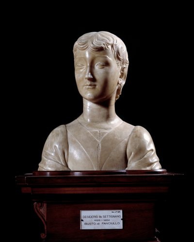 Ung man Skulptur av Desiderio da Settignano (ca.1430-1464) 1450-1455 Dim 40x34,5 cm Florens, Bargello National Museum av Desiderio da Settignano
