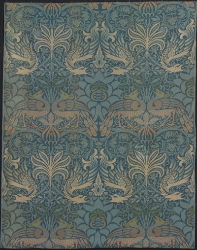 Panel med titeln Peacock and Dragon av Designed by William Morris