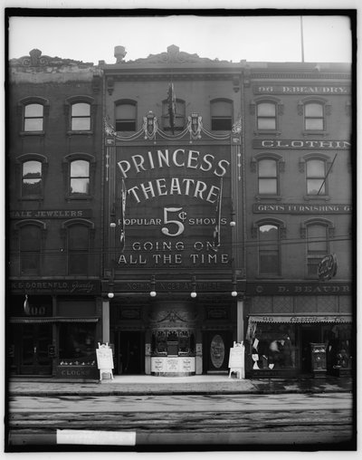 Princess Theatre, Detroit, ca 1900 (s/v foto) av Detroit Photographic Co.