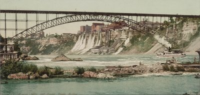 Niagara, kvarnar och Grand Trunk Bridge, c.1900 av Detroit Publishing Co.