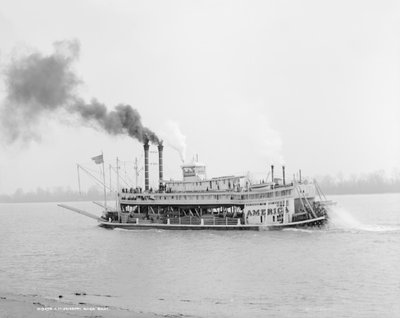 River Boat, Mississippi River, USA, ca 1906 (s/v foto) av Detroit Publishing Co.