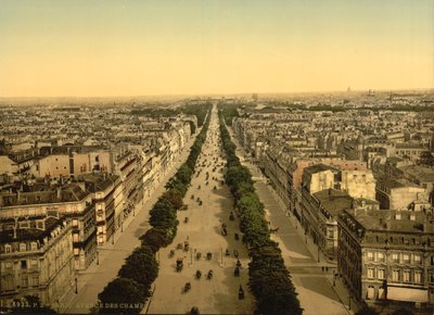 Avenue des Champs-Élysées, Paris, ca 1890-1900 (fotokrom) av Detroit Publishing Co.