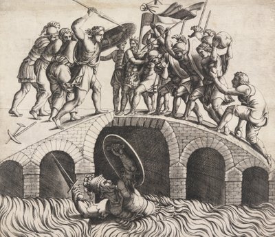 Horatio Coclès Saving Himself by Simning, 1500-talet. av Diana Mantuana