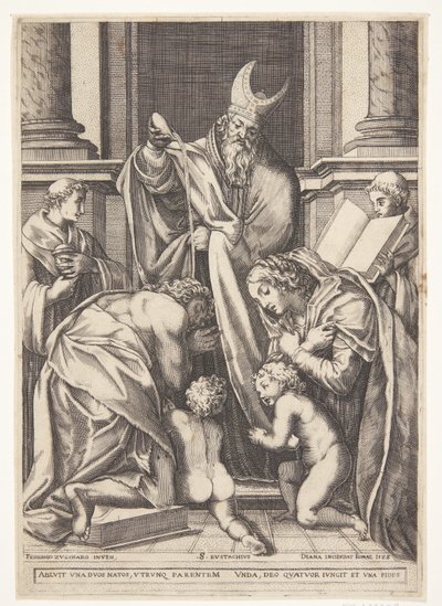 Sankt Eustacius döps av Diana Scultori