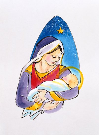 Madonna och barn, 1996 (wc) av Diane Matthes