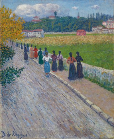 Lämnar fabriken, 1902 av Diario or Dario de Regoyos y Valdes
