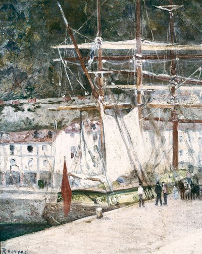 "" Utsikt över hamnen i San Sebastian (San Sebastian, San Sebastian) i Spanien "" Målning av Dario de Regoyos (1875-1913) San Sebastian. San Telmo kommunala museum av Diario or Dario de Regoyos y Valdes