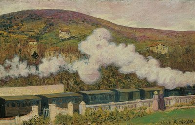 Ett tåg passerar. 1902 av Diario or Dario de Regoyos y Valdes
