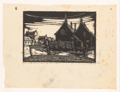 Hus på boulevarden i Scheveningen (titel på objekt) av Dick Ket (signed by artist)