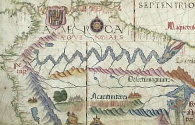 Norra Sydamerika, detalj från en världsatlas, 1565 av Diego Homem